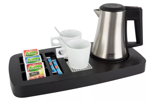 Sense tray with 0,5L kettle and 2 white cups
