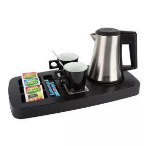 Sense tray with 0,5L kettle and 2 black cups
