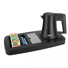 Sense tray with 0,5L black kettle, without cups
