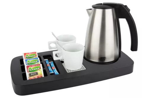 Sense tray with 1L kettle and 2 white cups