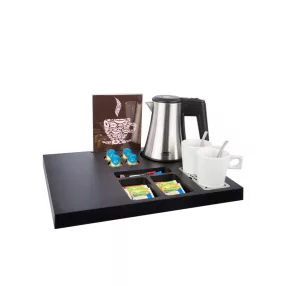 Siesta tray with 0,5L kettle and 2 white cups