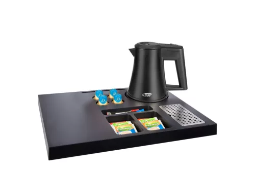 Siesta tray with 0,5L black kettle, without cups