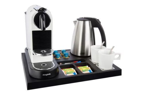 Siesta tray with 1L kettle and 2 white cups