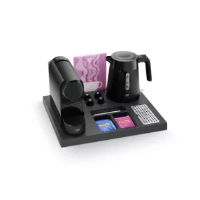 Siesta tray with 1L Salsa kettle and coffee machine