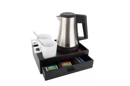 Smart tray with 0,5L kettle and 2 white cups
