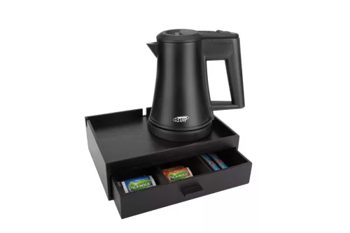 Smart tray with 0,5L black kettle, without cups