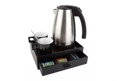 Smart tray with 1L kettle and 2 black cups