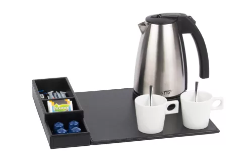 Snap tray with 1L kettle and 2 white cups