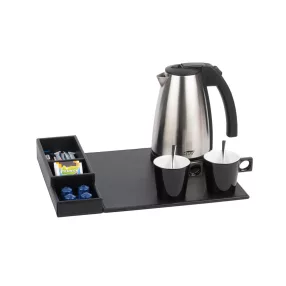 Snap tray with 1L kettle and 2 black cups
