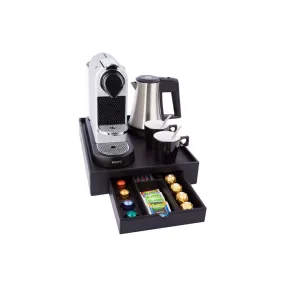 Space tray with 0,5L kettle and 2 black cups