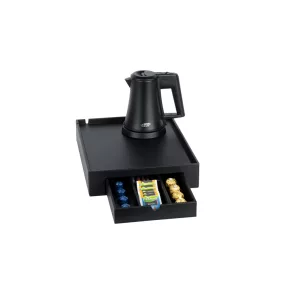 Space tray with 0,5L black kettle, without cups