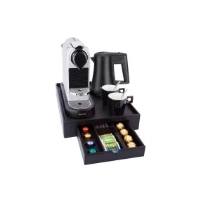 Space tray with 0,5L black kettle and 2 black cups