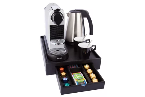 Space tray with 1L kettle and 2 black cups