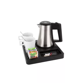 Square tray with 0,5L kettle and 2 white cups