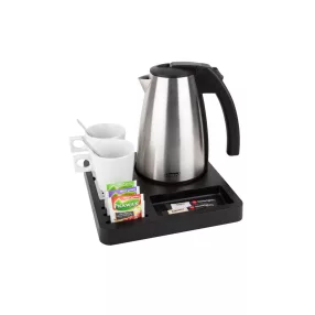 Square tray with 1L kettle and 2 white cups