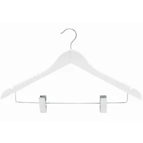 Wooden coat hanger with trouser clips