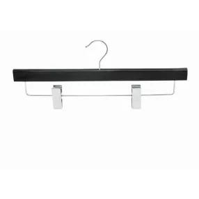 Wooden coat hanger with trouser clips