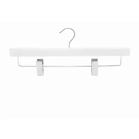 Wooden coat hanger with trouser clips