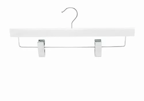 Wooden coat hanger with trouser clips