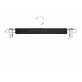 Wooden coat hanger with trouser clips