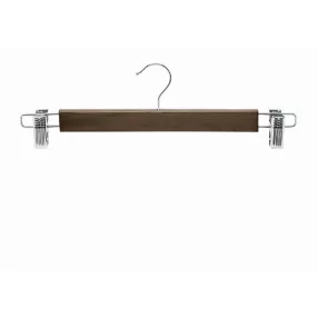 Wooden coat hanger with trouser clips