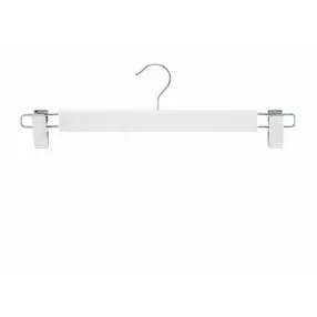 Wooden coat hanger with trouser clips