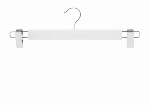 Wooden coat hanger with trouser clips