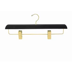 Wooden coat hanger with trouser clips