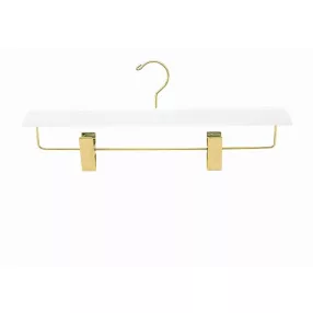 Wooden coat hanger with trouser clips